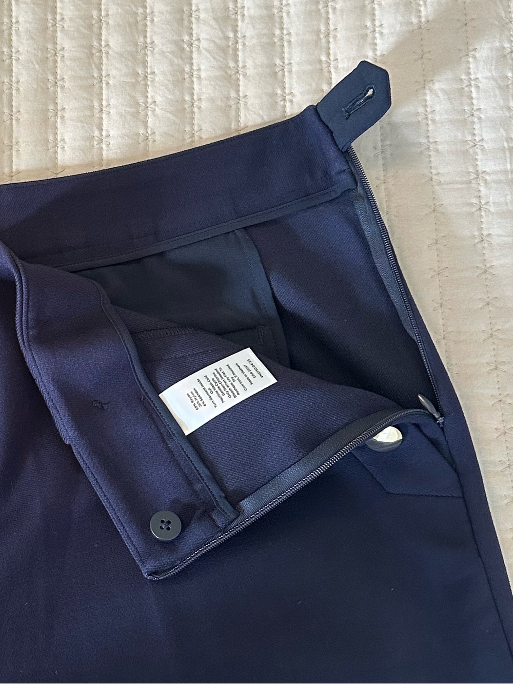 NWOT Talbots Knit Sailor Wide Leg Crop Pants Navy Gold Buttons Size 14 - Picture 6 of 13